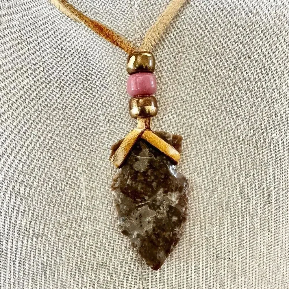 arrowhead pendant necklace on cord